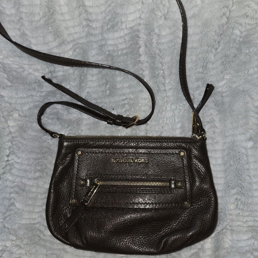 Michael Kors Dark Brown Leather Crossbody Bag